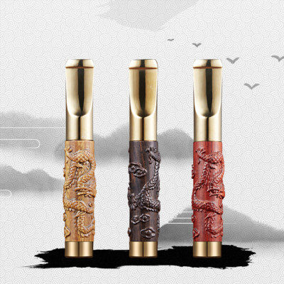 Tẩu Lọc Thuốc Gỗ Đàn Hương Cầm Tay 357ZB Họa Tiết Cao Cấp ( Giao màu ngẫu nhiên )