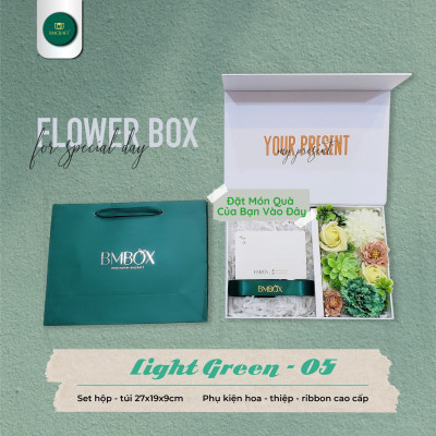 Hộp Quà Tặng Thiết Kế BMBOX HQTTK05 - Tiện Dụng, Phù Hợp Với Nhiều Món Quà - màu xanh lá cây tươi mát, 29x19x9 (cm)