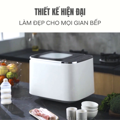 Máy rửa thực phẩm đa năng Ecomama dung tích 11L công nghệ Ozone và sóng siêu âm Công suất 65w - Hàng chính hãng