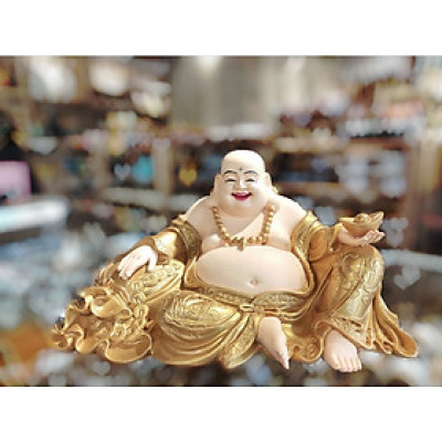 Tượng Phật Di Lặc cao 25cm Cầm ngân lượng