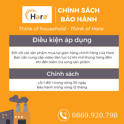 Ấm đun siêu tốc HR-KE1803 (1.8L) - hàng chính hãng thương hiệu Hare - bảo hành 12 tháng