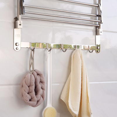 Kệ treo khăn tắm Inox SUS 304 đa chức năng Eurolife EL-B6 (Trắng bạc)