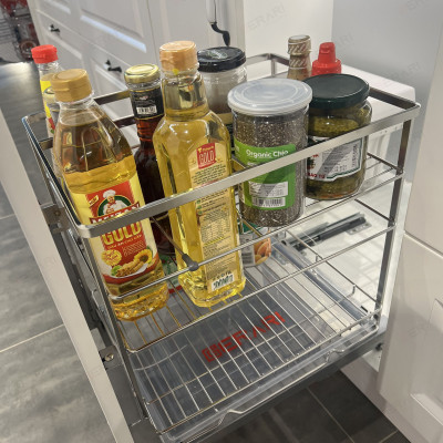 Giá đựng dao thớt gia vị 2 tầng bằng inox (Kệ gia vị nan dẹt Inox bóng cao cấp Gerari)