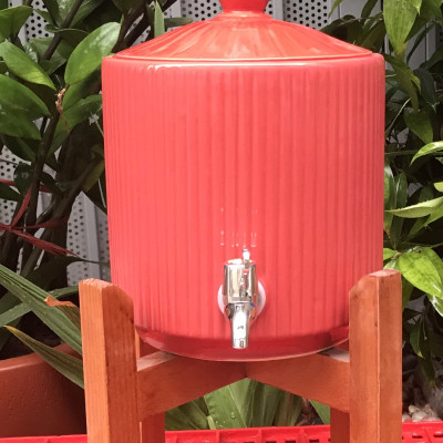 Bình đựng nước bằng sứ dáng trụ dung tích 6l