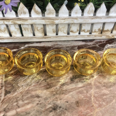 Bộ 5 chung nước thờ cúng ông thần tài thổ địa đá lưu ly vàng