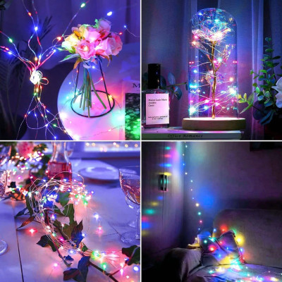 Cuộn Dây Đèn LED Trang Trí Sân Vườn Năng Lượng Mặt Trời – Nhiều Màu, Siêu Đẹp, Dài 22m