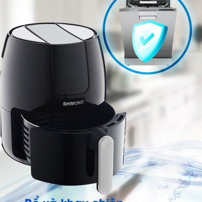 Nồi Chiên Không Dầu Shimono SM-AF458T 4,5L 1500W Cao Cấp Tiêu Chuẩn FDA Hoa Kỳ, LFGB Đức Tặng Kèm Trọn Bộ 9 Phụ Kiện Hàng Chính Hãng