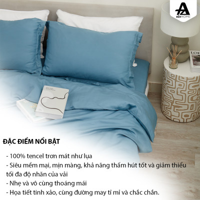 Bộ Ga Giường 4 Món Stone Grey Mềm Mại, 100% Tencel Cao Cấp A2Z Home