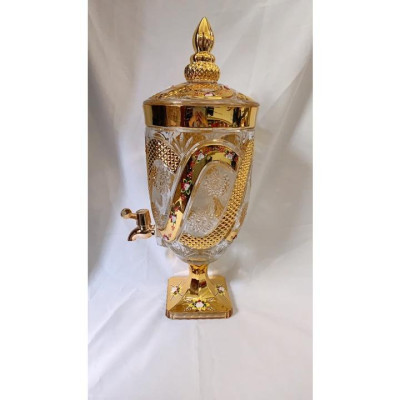 BÌNH ĐỰNG NƯỚC UỐNG THỦY TINH VÀNG PHIÊN BẢN KHẢM VÀNG ĐẶC BIỆT CÓ VÒI RÓT TIỆN LỢI 4,5 LÍT ( GIAO HOA VĂN NGẪU NHIÊN )