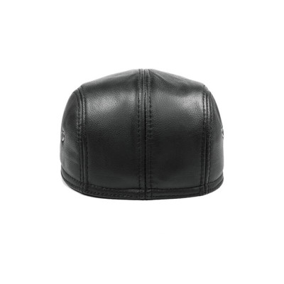 Mũ bê rê nam da bò có che tai BHY1971 Nón beret da trung niên có size, vừa vòng đầu 55-60cm