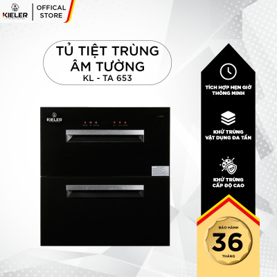 Tủ tiệt trùng âm tủ KIELER KL-TA653 tầng trên khử trùng bằng công nghệ ozone và tia UV, tầng dưới khử trùng 125 đô C - Hàng Chính Hãng