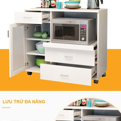 Kệ tủ bếp KB10-1 để lò nướng để lò vi sóng đồ nhà bếp nồi cơm điện loại tốt mã gỗ MDF lõi xanh chống ẩm chống nước cao cấp sản xuất tại Việt Nam