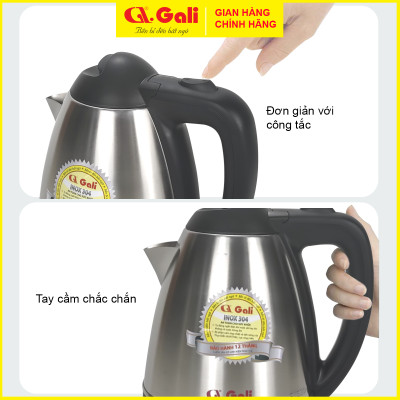 Bình Đun Siêu Tốc GALI GL-0018C GL-0025 GL-0012A GL-0050 GL-0017C GL-0018I GL-17X GL-18F GL-18K GL-18E dung tích từ 1,2 lít - 5 lít, Inox (SUS 304) , không bị phôi nhiễm, bảo hành chính hãng