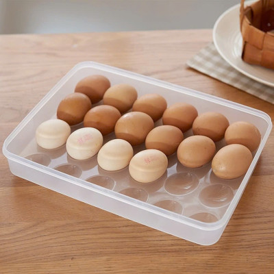 Hộp Đựng Trứng Gà, Vịt 24 Quả Việt Nhật Để Tủ Lạnh - Khay Bảo Quản Trứng Gà, Trứng Vịt Có Nắp - Hàng chính hãng