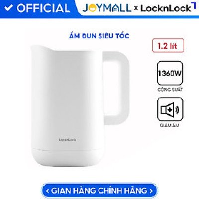 Ấm Đun Siêu Tốc Giảm Âm LocknLock Silent Electric Kettle 1.2L EJK216WHT, Hàng Chính Hãng - JoyMall