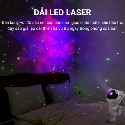 Đèn Phi Hành Gia Bản Nâng Cấp Pro, Kết Nối Không Dây Loa Bluetooth, Đèn Thiên Hà Chiếu Trăng Sao Mây, Đèn Trang Trí Decor Phòng Ngủ Chill