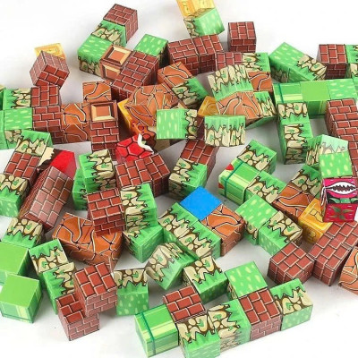 Combo 50 Khối Minecraft Nam Châm, Đồ Chơi Lắp Ráp Có Từ Tính Mô Hình Xây Dựng Cho Bé Sáng Tạo, Đồ Chơi Trẻ Em TẶNG 2 NHÂN VẬT