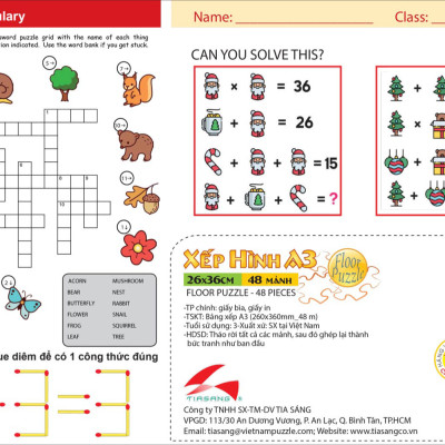 Xếp hình Tia Sáng Oggy and the CockRoaches  (48 Mảnh Ghép) - Tặng kèm câu đố mặt sau cho bé