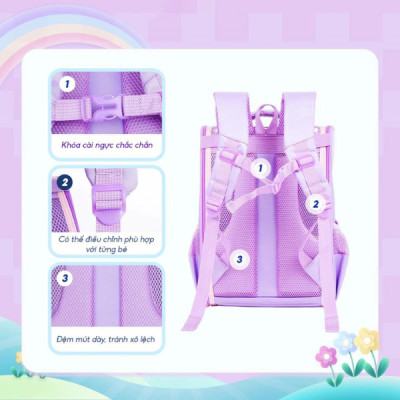 Cặp Chống Gù Bé Gái - Thiên Long BP-018 - Unicon - Màu Tím