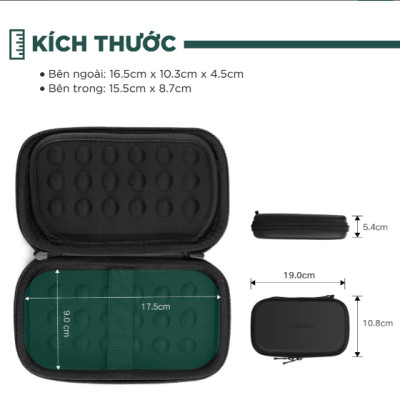 Hôp đựng phụ kiện đa năng chống sốc, chống nước Ugreen 40707 (16.5x10.3x4.5cm) - Hàng chính hãng