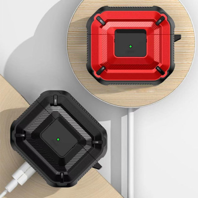 Bao Case Chống Shock Armor cho Airpods Pro / AirPods 3 / Airpods Pro 2 Có Khóa Chống Thất Lạc Rơi Tai Nghe - Hàng Chính Hãng