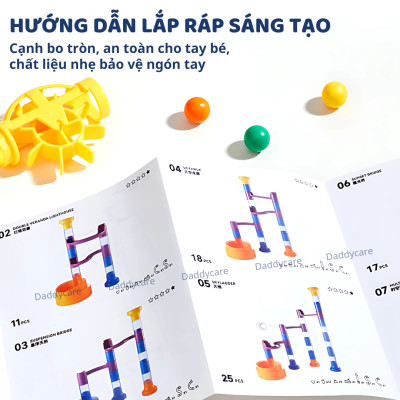 Đồ chơi lắp ghép mô hình mê cung đường bóng cho bé Mideer Track Ball Blocks - Crossing the Maze