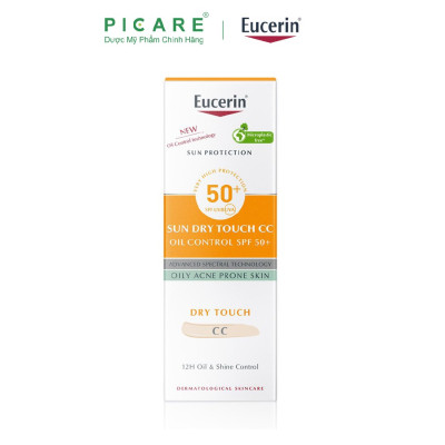 Kem Chống Nắng Trang Điểm Kiểm Soát Nhờn Cho Da Nhờn Mụn Eucerin Sun Dry Touch CC Oil Control SPF50+ 50ml