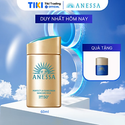 Kem chống nắng dạng sữa dưỡng da kiềm dầu bảo vệ hoàn hảo Anessa Perfect UV Sunscreen Skincare Milk SPF 50+ PA++++ 60ml