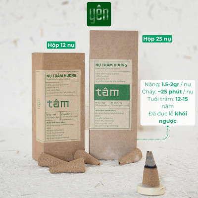 Nụ Trầm Hương Yên Loại Tâm Sạch Tự Nhiên Ít Khói An Toàn Dùng Thiền Thờ Cúng Thư Giãn