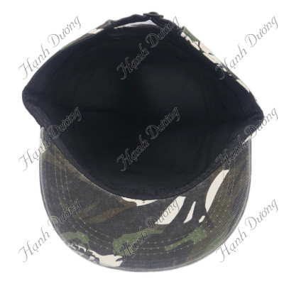 Mũ lưỡi trai đầu bằng có đuôi không thêu phong cách dân dã, cá tính, họa tiết sọc rằn ri độc đáo