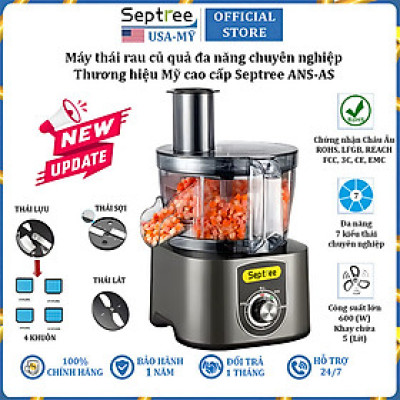 Máy thái rau củ quả đa năng chuyên nghiệp thương hiệu Septree ANS-A5, công suất 600W - Hàng Chính Hãng