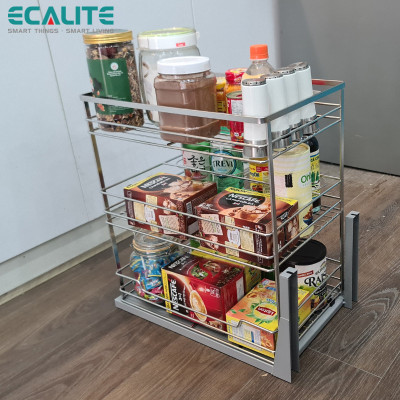 Kệ đựng gia vị chai lọ Ecalite EL-NP30B - Tủ ngang 300mm - Hàng chính hãng