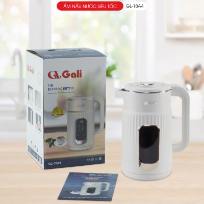 Ấm siêu tốc Gali GL-18A4 2 lớp INOX 304 nguyên khối màn hình hiển thị độ giữ ấm. Hàng chính hãng, bảo hành 24 tháng