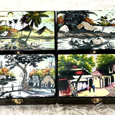 Hộp nữ trang Sơn Mài Cao Cấp 12x20x6 cm đựng đồ trang sức, vật dụng nhỏ xinh, trang trí, quà tặng ý nghĩa