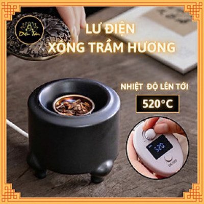 Lư điện xông trầm lư xông trầm 520 độ có hẹn giờ và điều chỉnh nhiệt độ cao cấp dùng để xông trầm hương, trầm bột (đen)