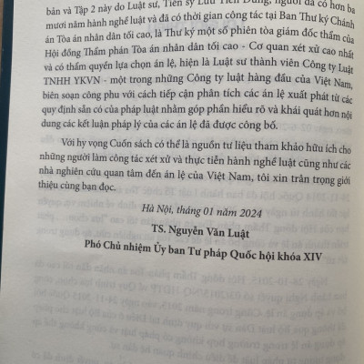 Án Lệ Việt Nam - Phân Tích  và Luận Giải ( Từ Án lệ số 44 đến Án lệ số 70 ) Tập 2