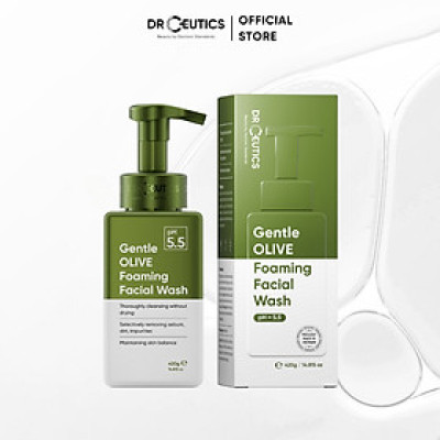 DrCeutics Sữa Rửa Mặt Tạo Bọt Gentle Olive Foaming Facial Wash - Cho Mọi Loại Da, Da Nhạy Cảm 420g