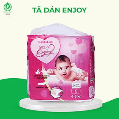 Tã dán sơ sinh Enjoy size S, M, L cho bé từ 4-25kg, mềm mại, thấm hút, chuẩn chất lượng Châu Âu