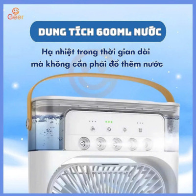 Quạt Phun Sươjng Điều Hòa Mini Cao Cấp (Loại Tốt) - Hàng Chất Lượng Cao, Mẫu Mới Siêu Bền với Đèn LED Tinh Tế, ĐÈN TRANG TRÍ