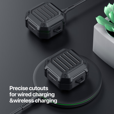 Ốp Bảo Vệ Dành Cho Samsung Galaxy Buds FE/ Buds 2/ Buds 2 Pro/ Buds Pro/ Buds Live, Kai.N Carbon Buds, Kèm Móc Treo_ Hàng Chính Hãng