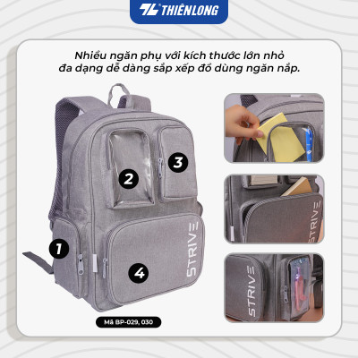 Cặp học sinh Strive Thiên Long - Balo teen thời trang, phù hợp đi học, đi chơi, đệm mút êm