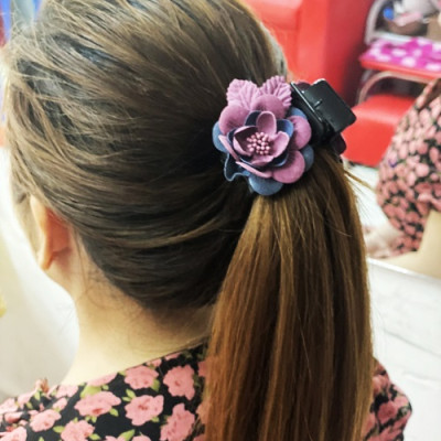Kẹp tóc sau - Kẹp tóc hoa tím 