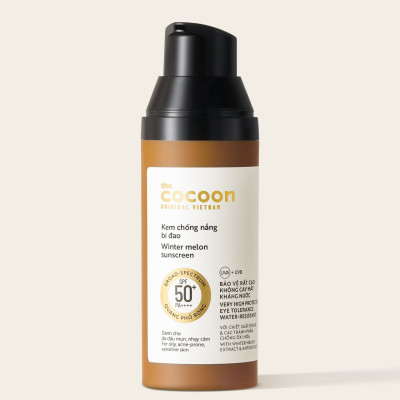 Kem Chống Nắng Bí Đao Cocoon 50ml - Quang phổ rộng, bảo vệ rất cao SPF 50+, PA++++