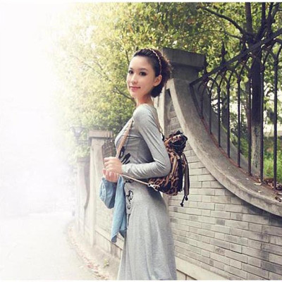 Bờm răng lược nam nữ unisex cuốn vải  BN106 - Da báo nâu
