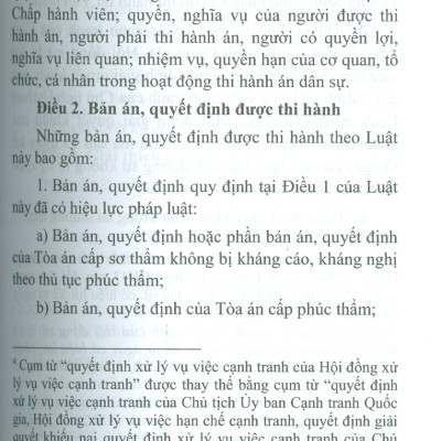 Luật Thi Hành Án Dân Sự (Sửa Đổi, Bổ Sung Năm 2014, 2018, 2020, 2022, 2024) 