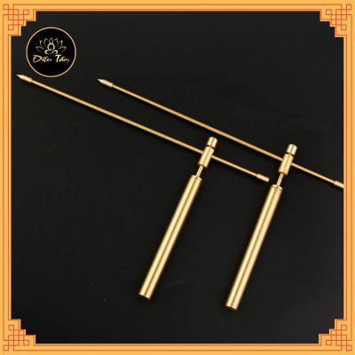 Thước Tầm Long Bằng Đồng Cao Cấp, Gậy Tầm Long Mạch Đũa Tầm Long Dạng Gập Đo Lường Hướng Tốt Phong Thủy