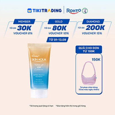 Kem chống nắng nâng tông Skin Aqua Tone up Latte Beige cho mọi tông da, dạng tinh chất Sunplay Skin Aqua Tone Up UV Essence Latte Beige SPF 50+ PA++++ 50g