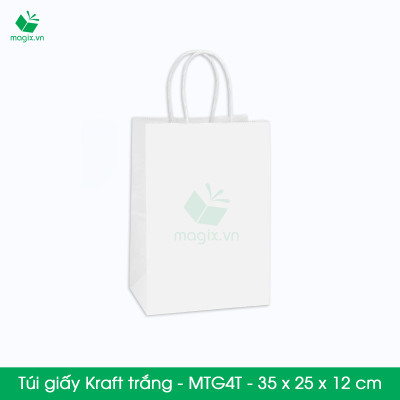 MTG4 MTG4T - 35x25x12 cm - Combo 100 túi giấy Kraft Nhật cao cấp