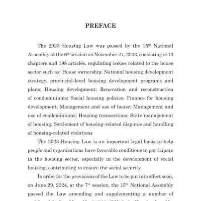 Luật Nhà ở năm 2023 (Song ngữ Việt - Anh) - The 2023 Housing Law (Vietnamese - English)