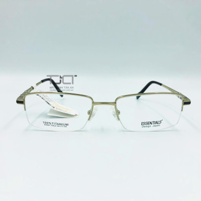 GỌNG KÍNH TITANINUM, PHOM CHỮ NHẬT DÀNH CHO NAM,CHÍNH HÃNG ESSENTIALS E30001-GOLD